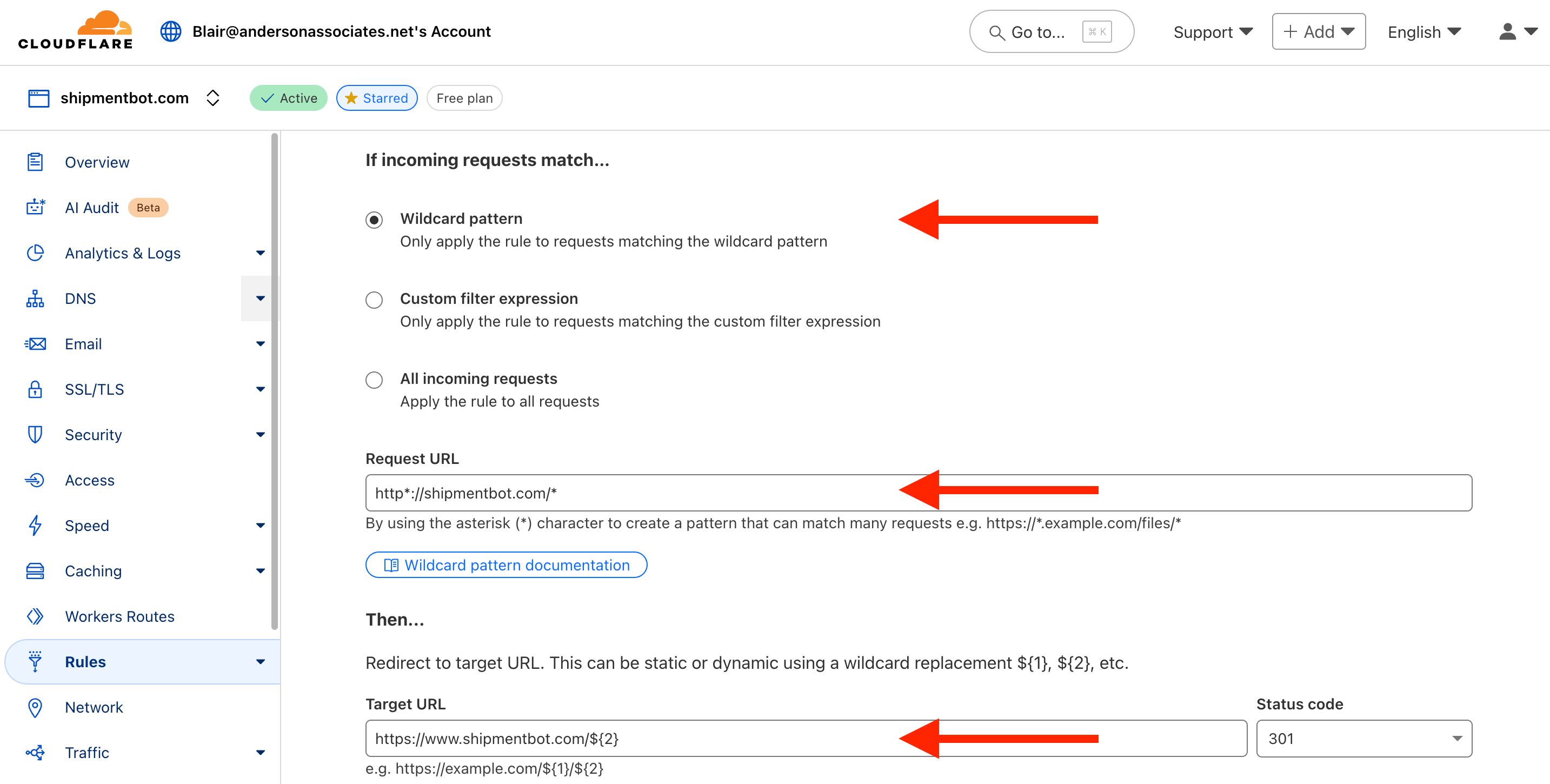 cloudflare naked redirect WWW